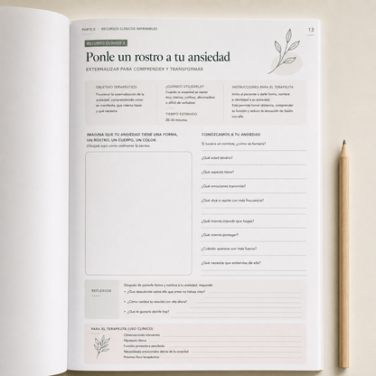 Material de apoyo en el trabajo de la ansiedad.